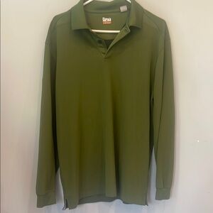 Olive Green Long Sleeve Polo Shirt men’s large callaway golf